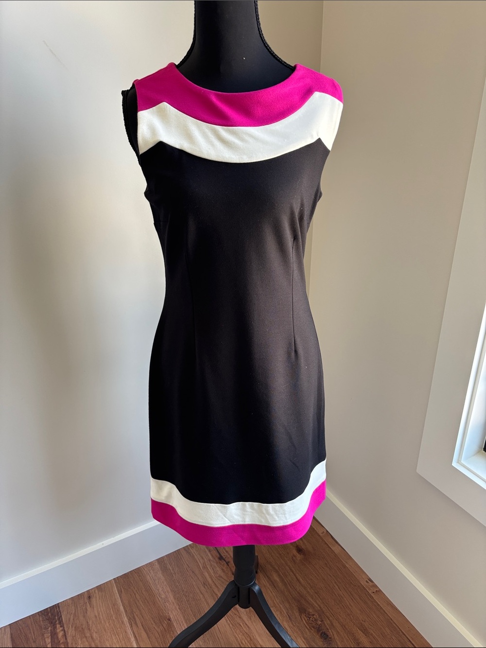 Lilly Pulitzer Black Dress with Fuchsia and White Bands